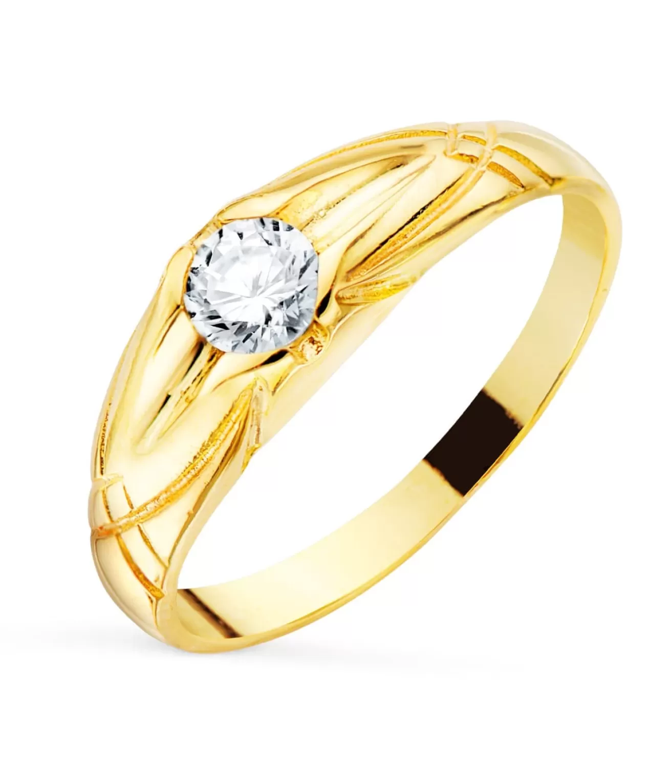 Solitario Hombre Arthur Amarillo Oro 18K<Alda Joyeros New