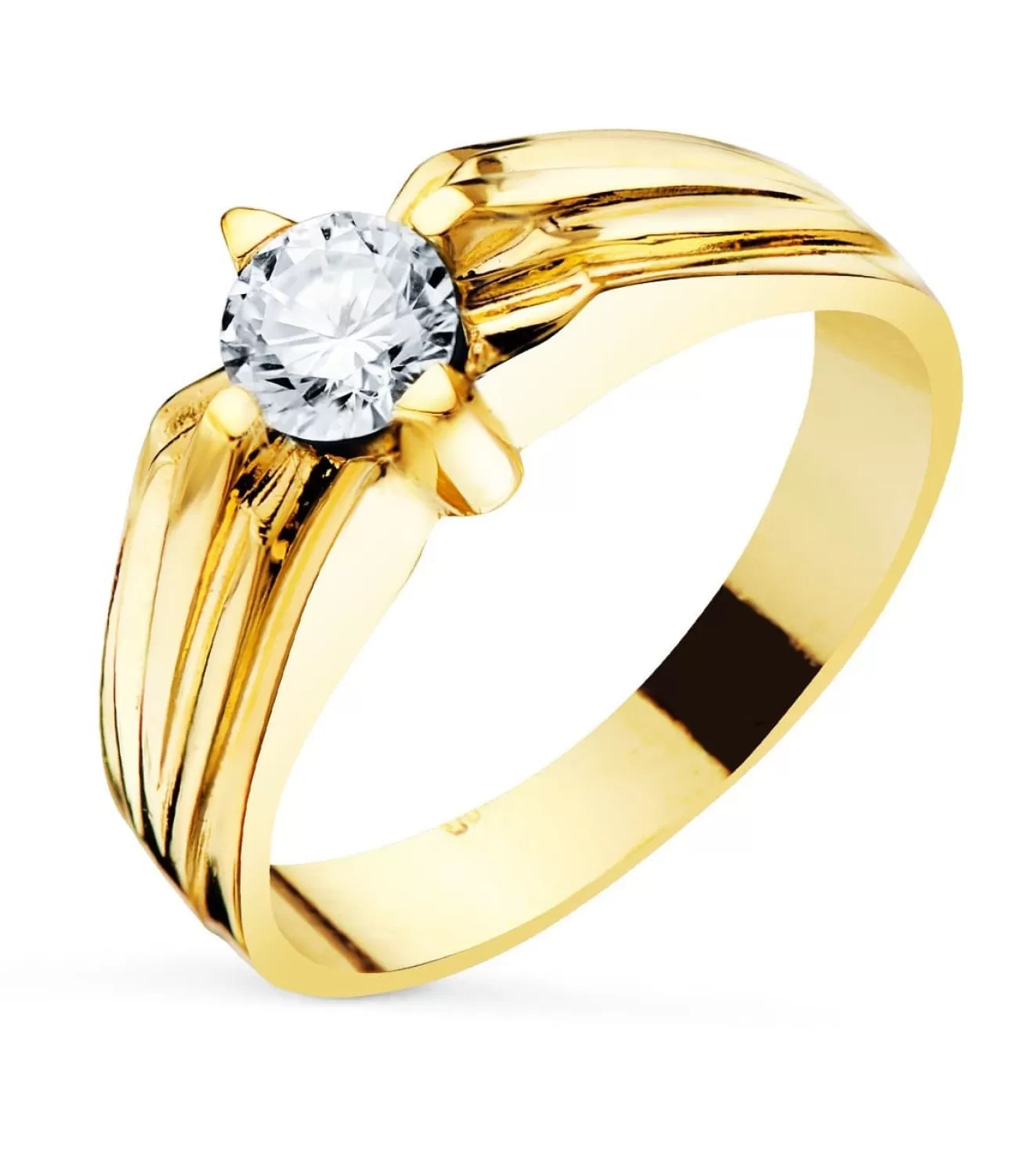 Solitario Hombre Julio Amarillo Oro 18K<Alda Joyeros Store