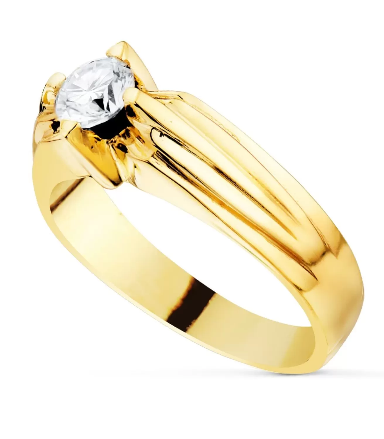 Solitario Hombre Julio Amarillo Oro 18K<Alda Joyeros Store