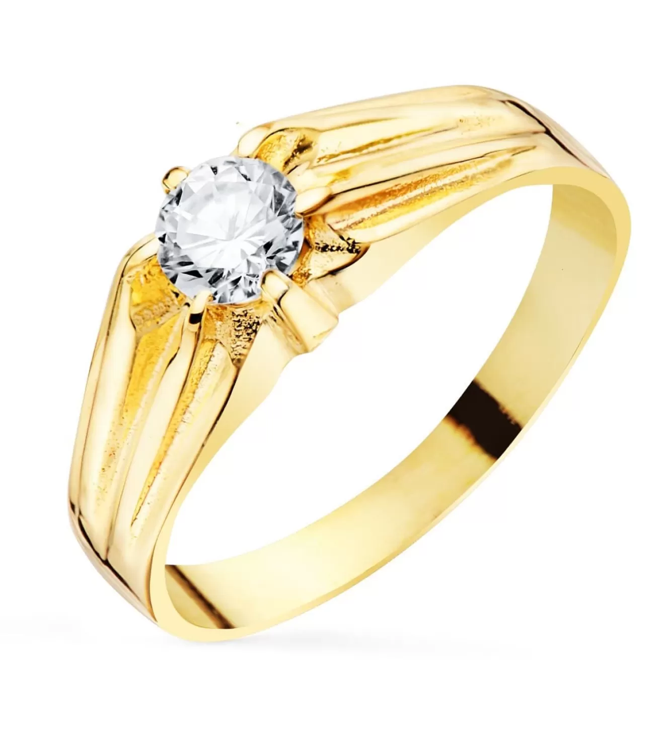 Solitario Hombre Marcelo Amarillo Oro 18K<Alda Joyeros Clearance