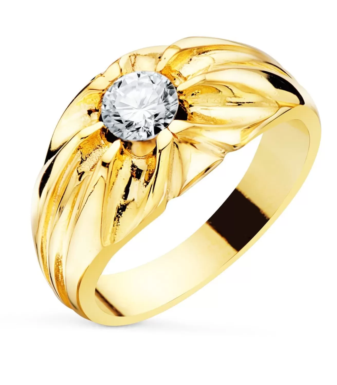 Solitario Hombre Tommy Amarillo Oro 18K<Alda Joyeros Flash Sale