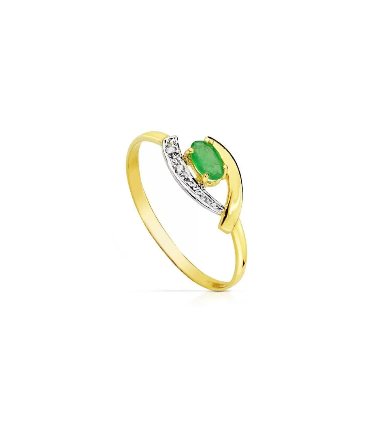 Sortija Juliette Esmeralda Oro Bicolor 18K<Alda Joyeros Outlet