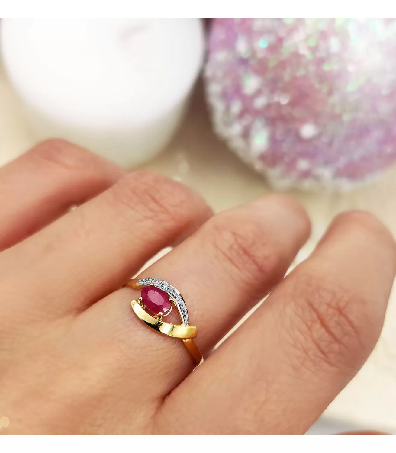 Sortija Juliette Rubi Oro Bicolor 18K<Alda Joyeros New