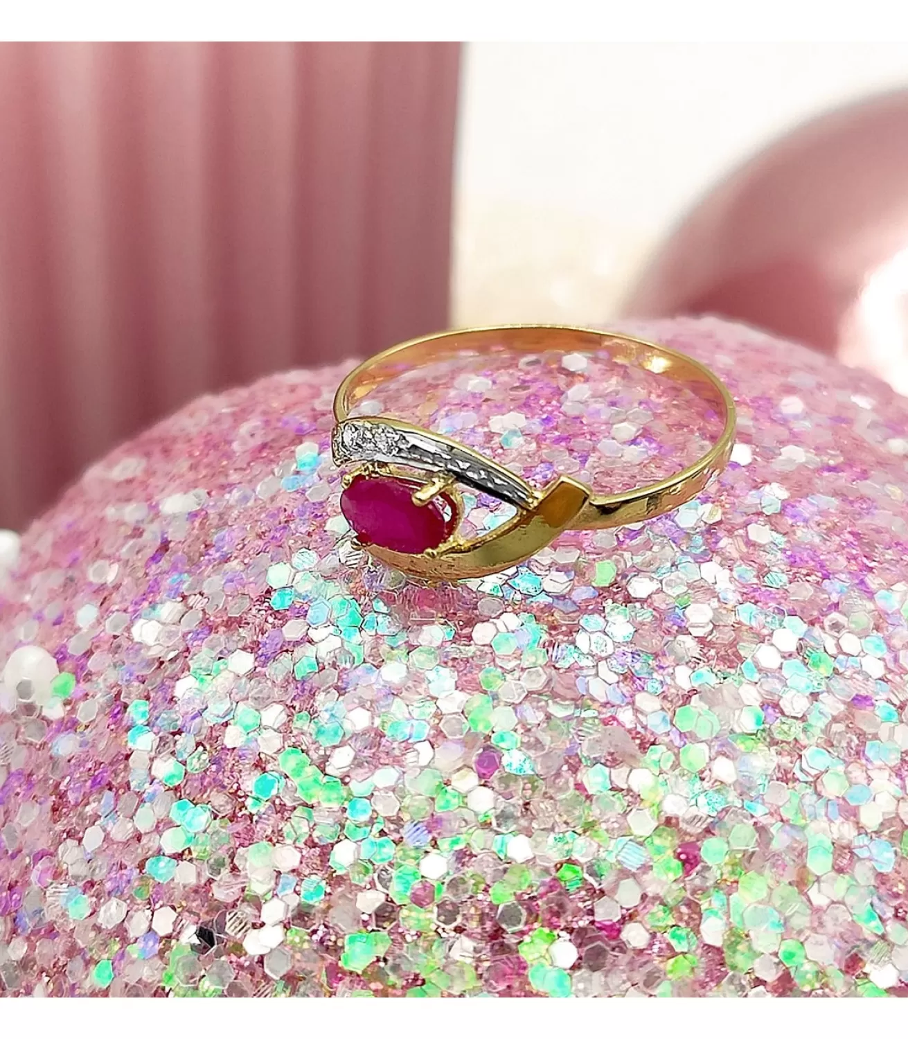Sortija Juliette Rubi Oro Bicolor 18K<Alda Joyeros New