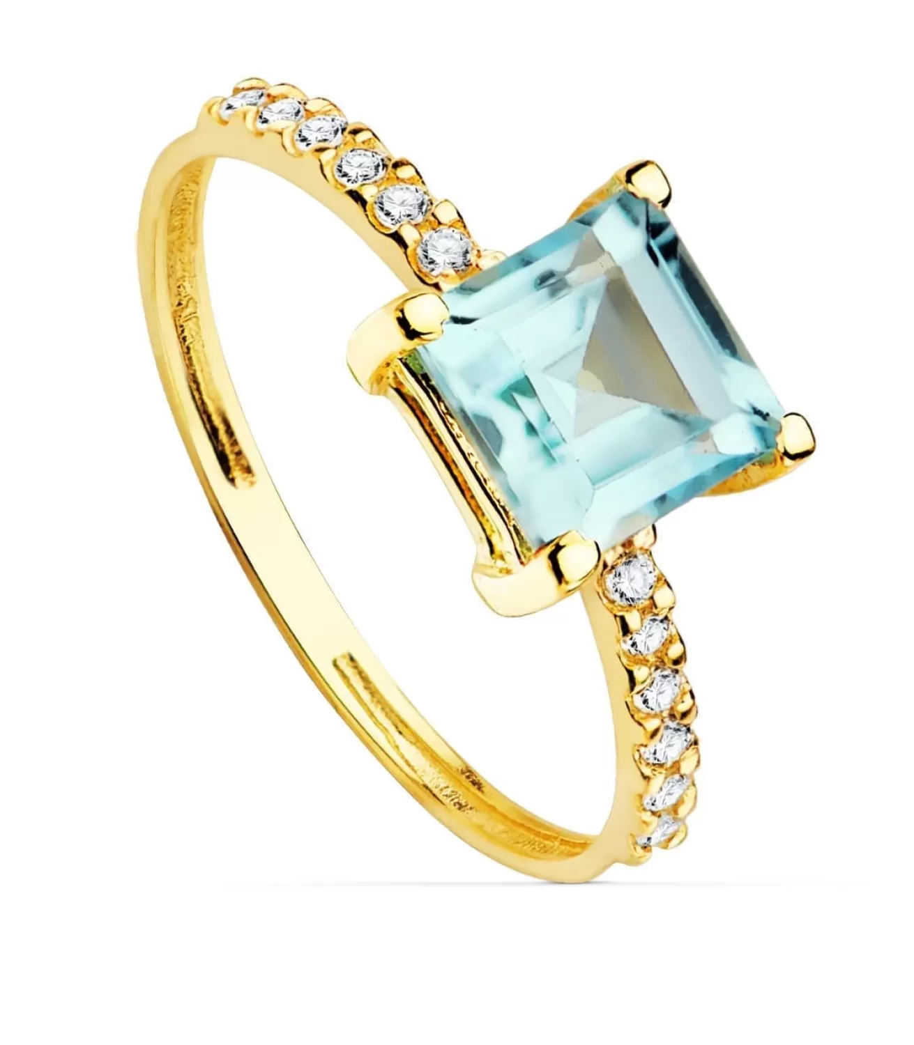 Sortija Mineral Oro Amarillo 18K Topacio Azul<Alda Joyeros Online