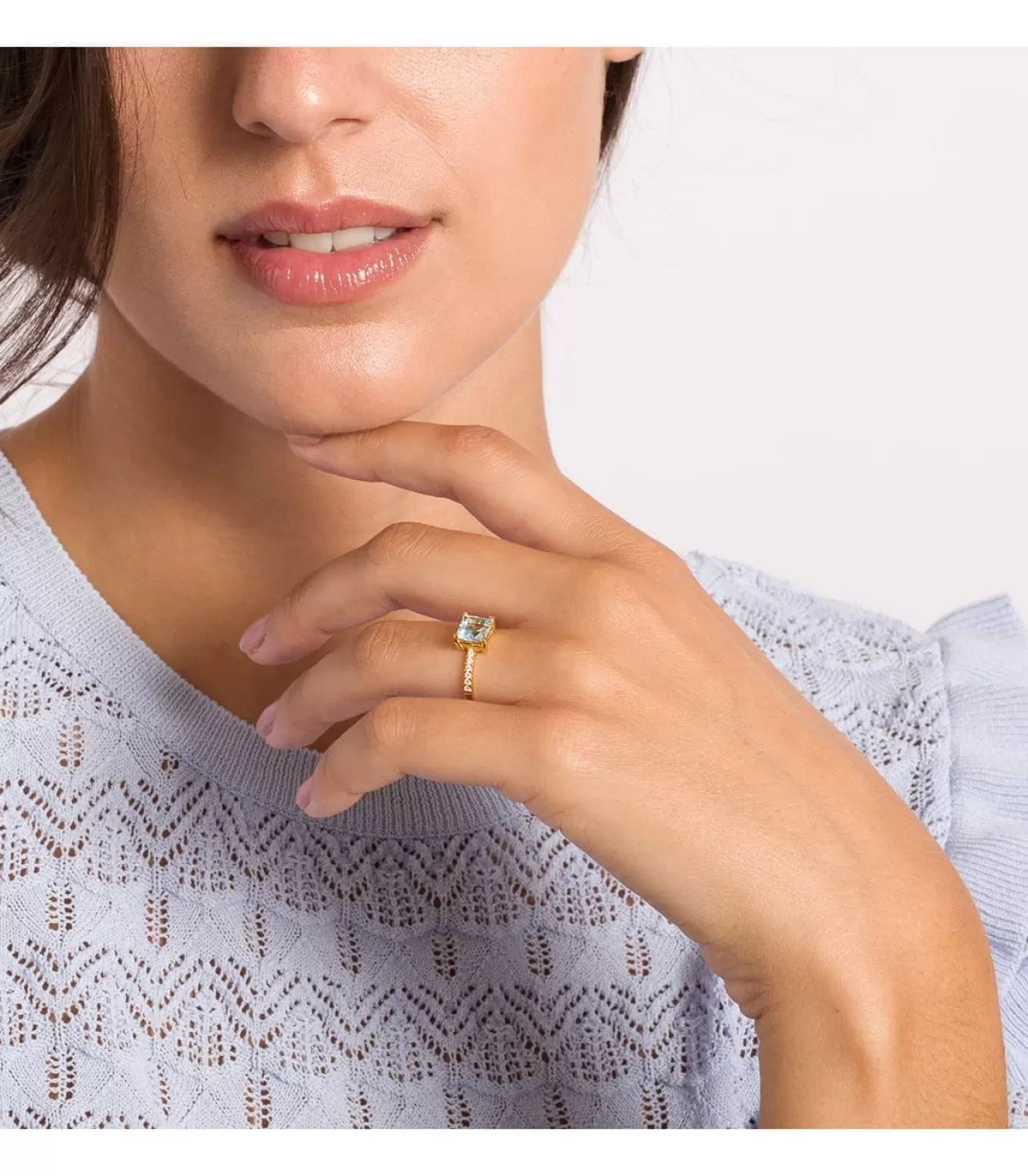 Sortija Mineral Oro Amarillo 18K Topacio Azul<Alda Joyeros Online