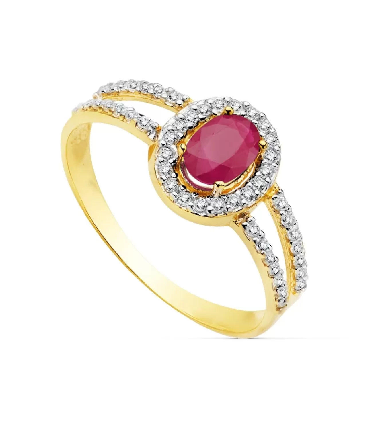 Sortija Mujer Oro Bicolor 18K Galya Piedra Rubi<Alda Joyeros Hot