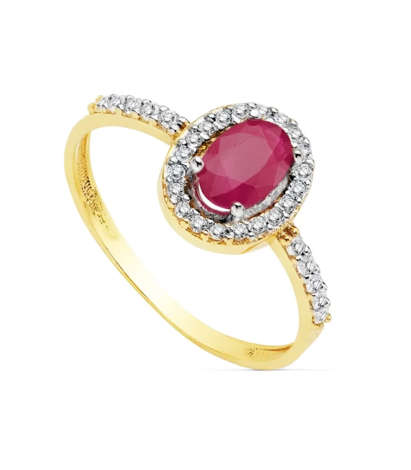 Sortija Mujer Oro Bicolor 18K Ginebra Piedra Rubi<Alda Joyeros Fashion