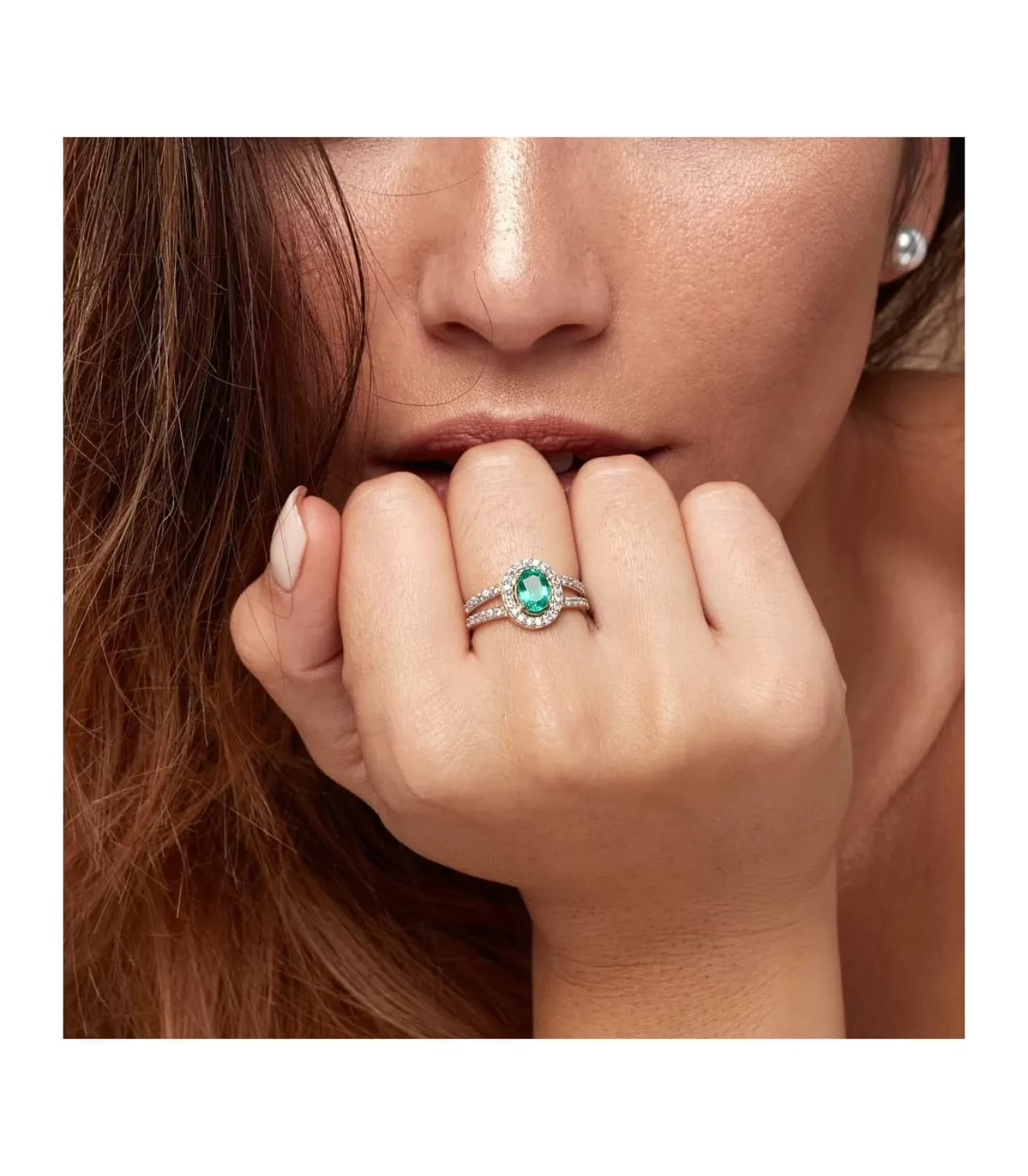 Sortija Mujer Oro Bicolor 18K Ginny Esmeralda 0.79 Qt<Alda Joyeros Best Sale