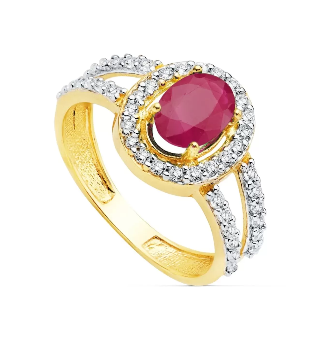 Sortija Mujer Oro Bicolor 18K Ginny Piedra Rubi<Alda Joyeros Outlet