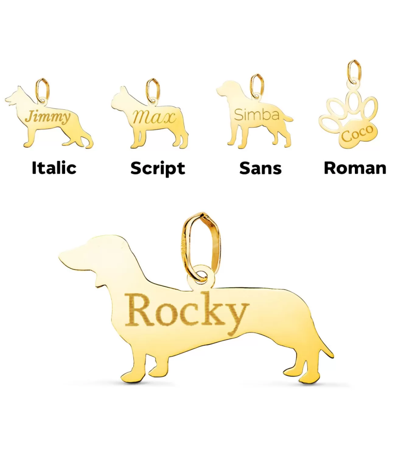 Teckel Colgante Personalizado Perro Oro 18K<Alda Joyeros New