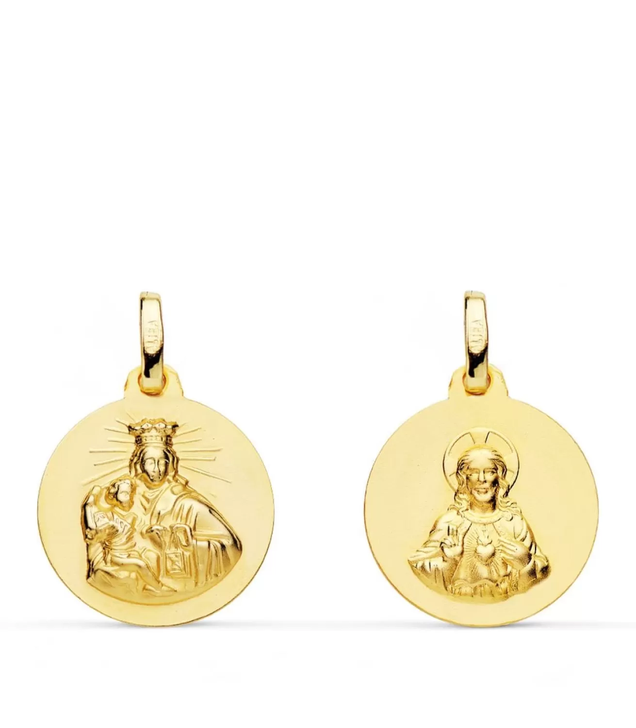 V. Carmen Y C. Jesus Oro 18K Escapulario 16Mm<Alda Joyeros Online