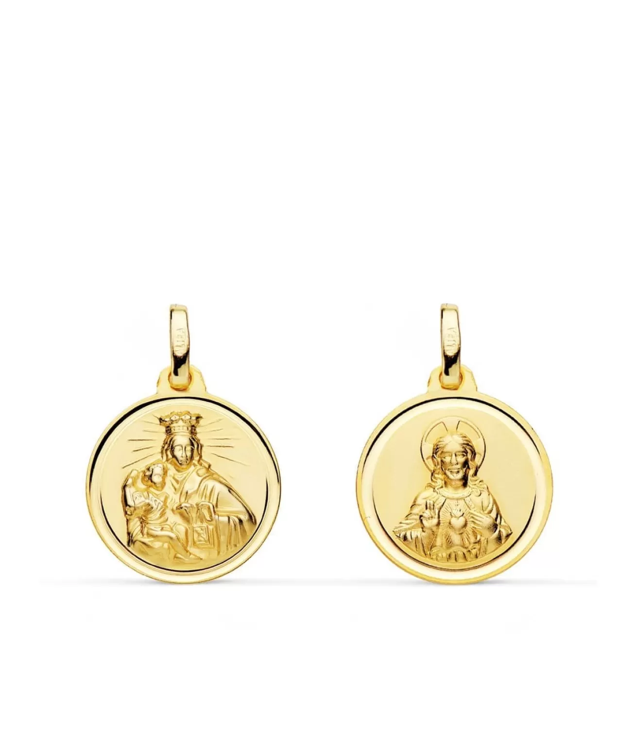 V. Carmen Y C. Jesus Oro 18K Escapulario Bisel 16Mm<Alda Joyeros Flash Sale