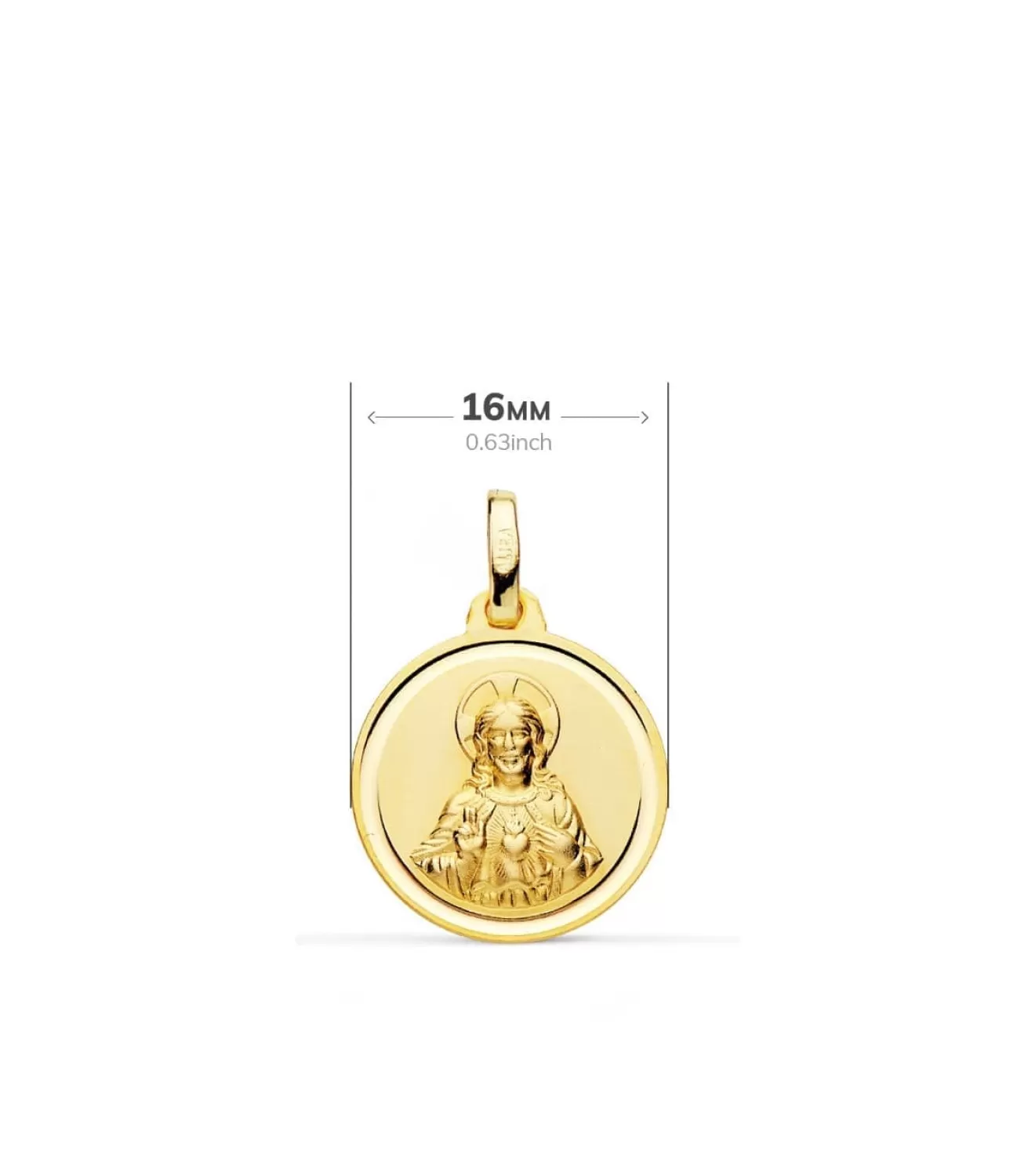 V. Carmen Y C. Jesus Oro 18K Escapulario Bisel 16Mm<Alda Joyeros Flash Sale