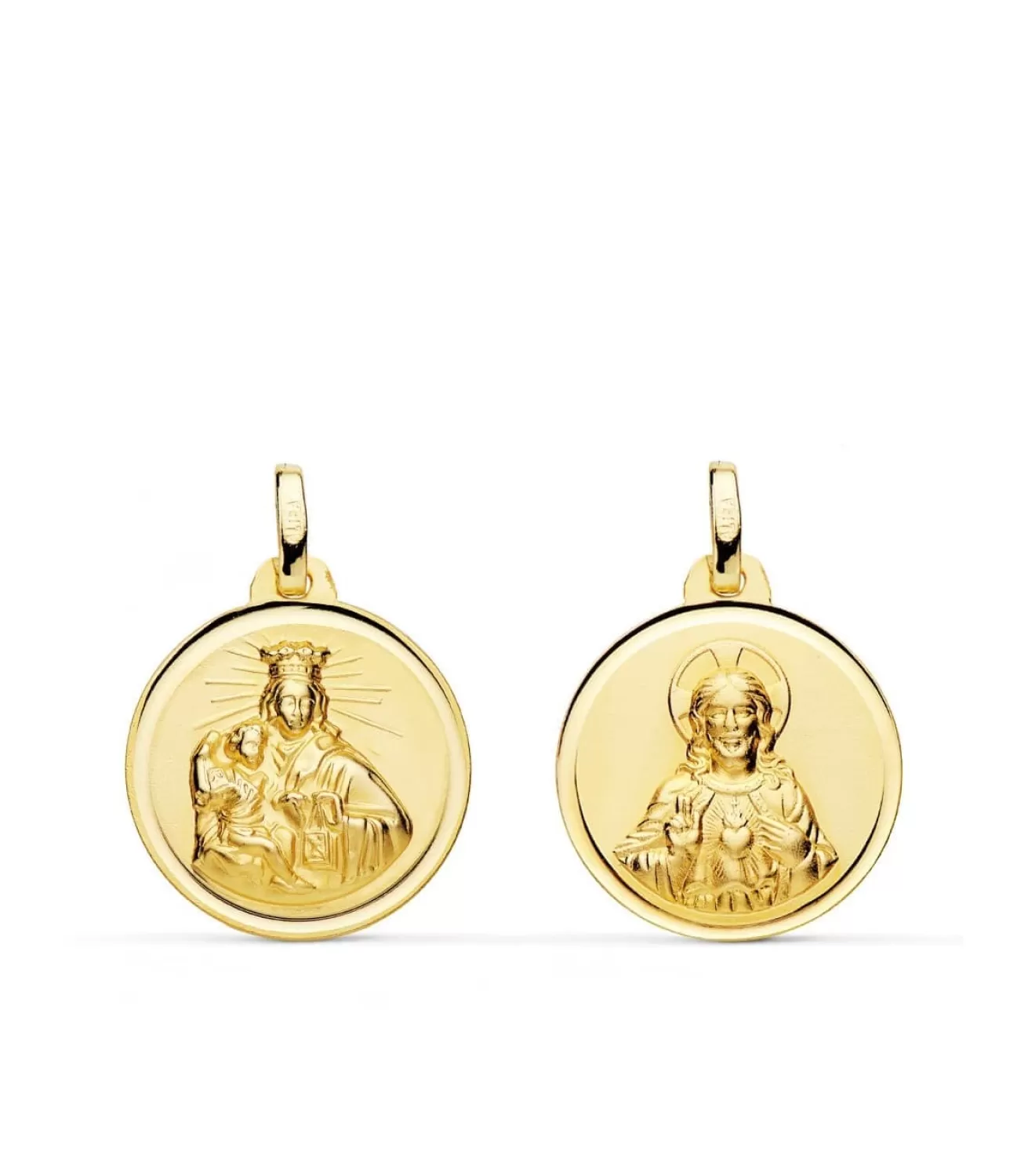 V. Carmen Y C. Jesus Oro 18K Escapulario Bisel 18Mm<Alda Joyeros Flash Sale