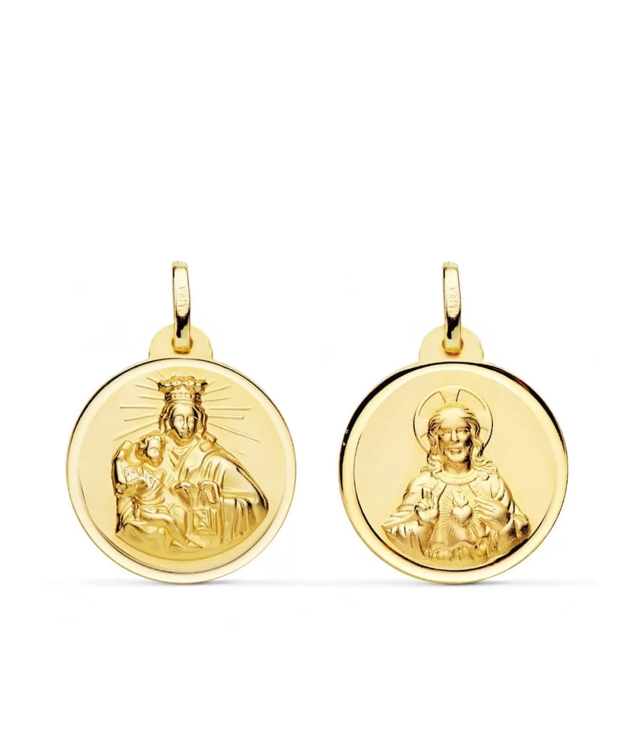 V. Carmen Y C. Jesus Oro 18K Escapulario Bisel 20Mm<Alda Joyeros Best Sale