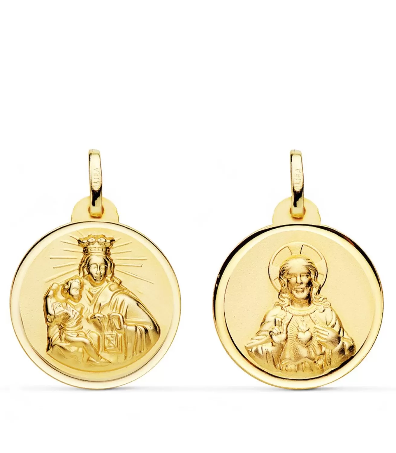 V. Carmen Y C. Jesus Oro 18K Escapulario Bisel 24Mm<Alda Joyeros Fashion