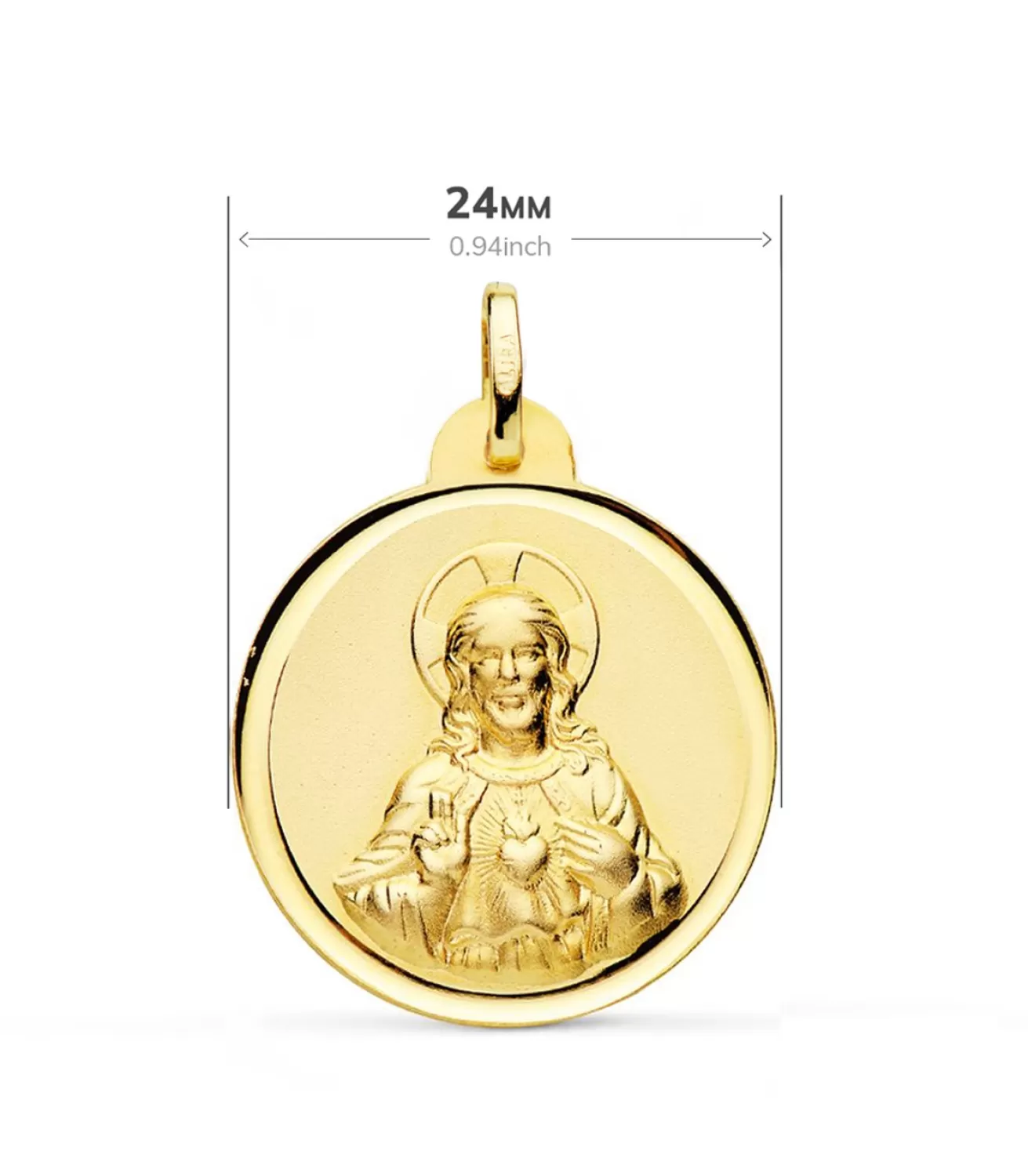 V. Carmen Y C. Jesus Oro 18K Escapulario Bisel 24Mm<Alda Joyeros Fashion