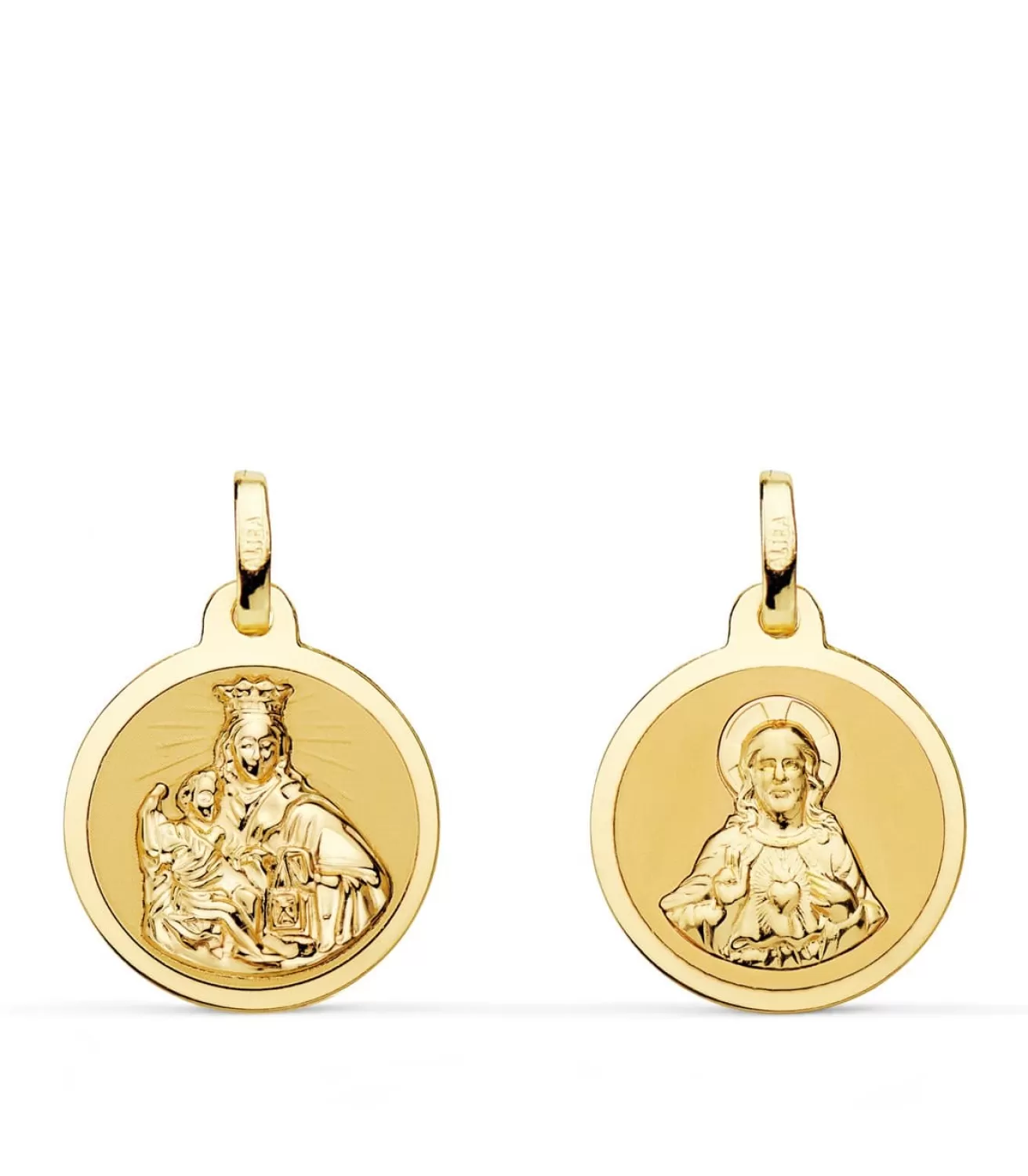 V. Carmen Y C. Jesus Oro 18K Escapulario Brillo 16Mm<Alda Joyeros Best