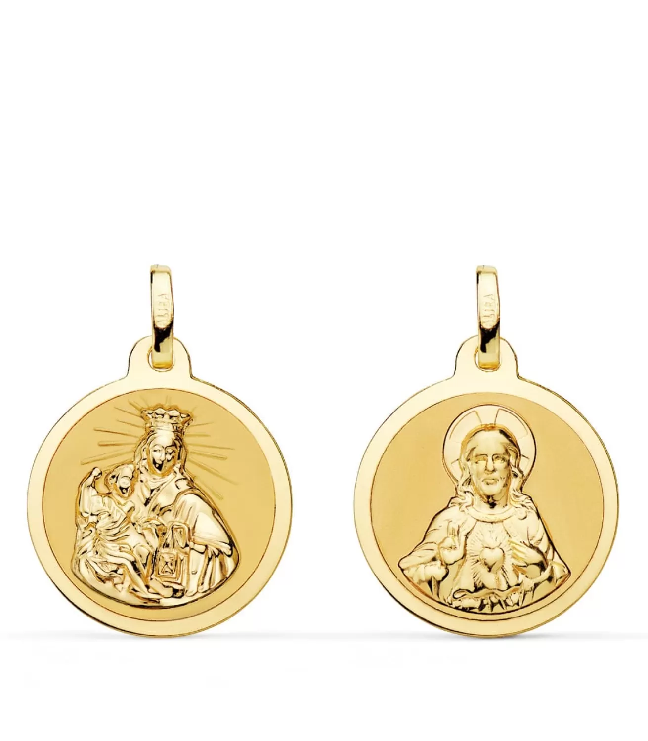 V. Carmen Y C. Jesus Oro 18K Escapulario Brillo 18Mm<Alda Joyeros Fashion