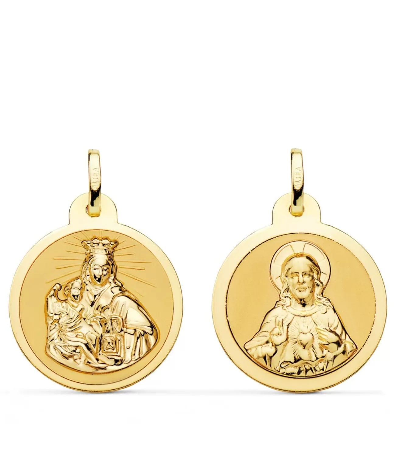 V. Carmen Y C. Jesus Oro 18K Escapulario Brillo 20Mm<Alda Joyeros Cheap