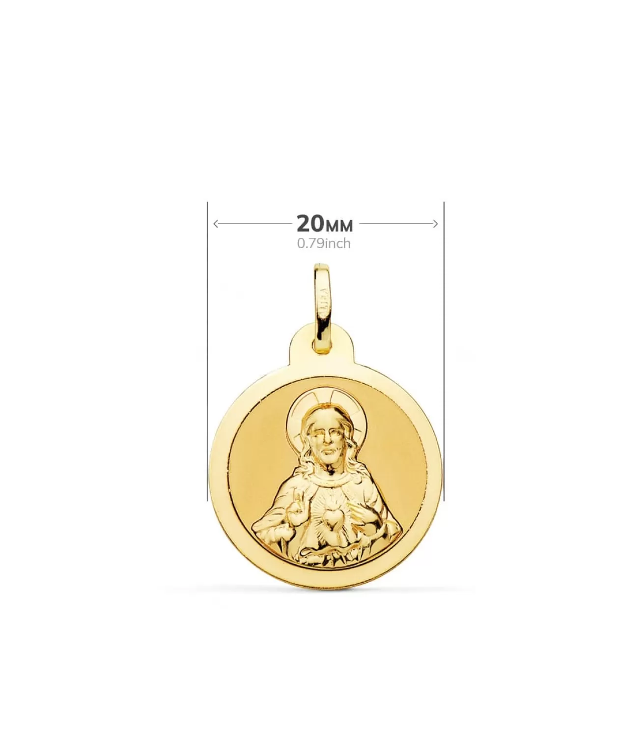 V. Carmen Y C. Jesus Oro 18K Escapulario Brillo 20Mm<Alda Joyeros Cheap