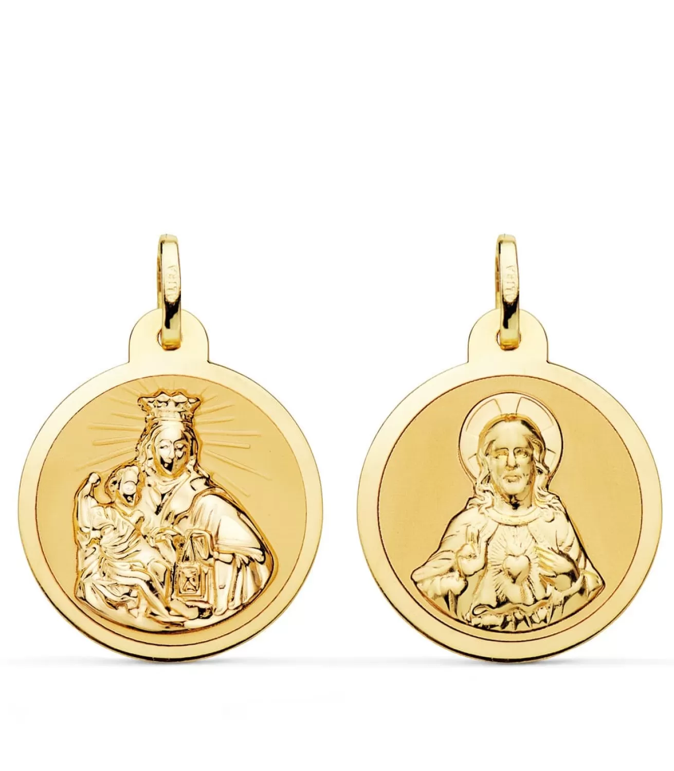 V. Carmen Y C. Jesus Oro 18K Escapulario Brillo 22Mm<Alda Joyeros Outlet