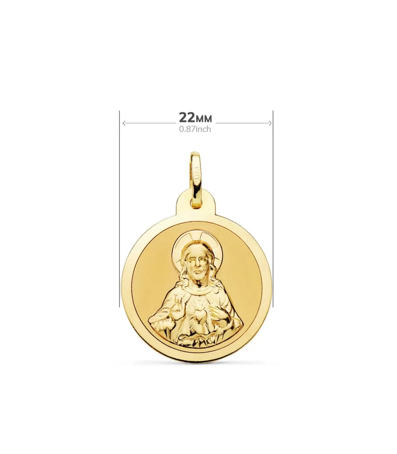 V. Carmen Y C. Jesus Oro 18K Escapulario Brillo 22Mm<Alda Joyeros Outlet