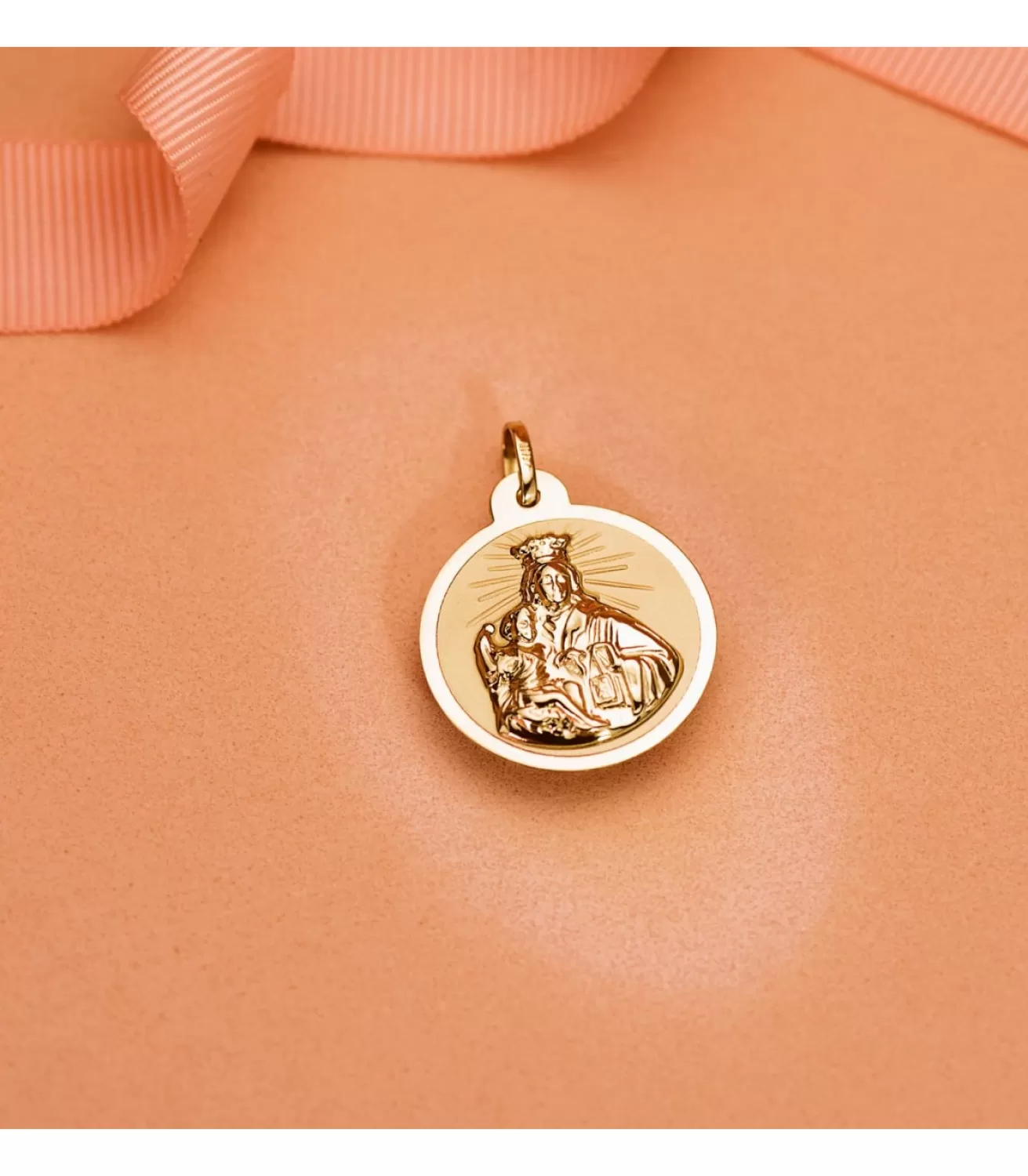 V. Carmen Y C. Jesus Oro 18K Escapulario Brillo 22Mm<Alda Joyeros Outlet