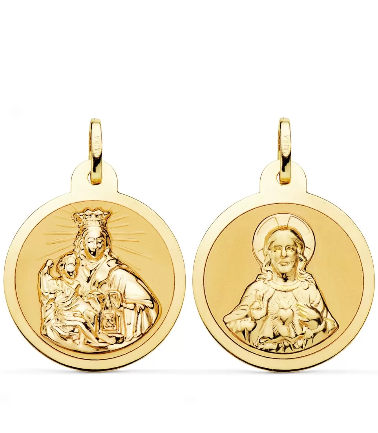 V. Carmen Y C. Jesus Oro 18K Escapulario Brillo 24Mm<Alda Joyeros Sale