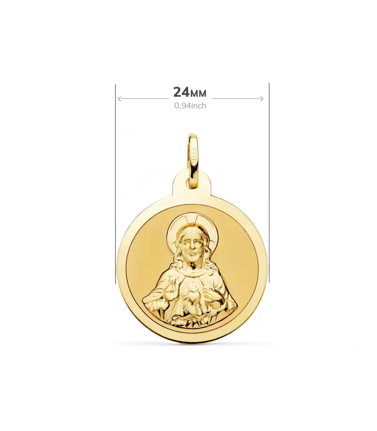 V. Carmen Y C. Jesus Oro 18K Escapulario Brillo 24Mm<Alda Joyeros Sale