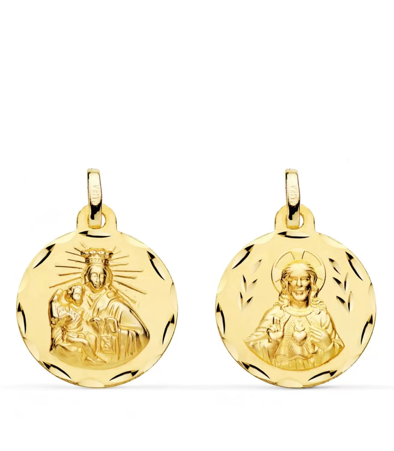 V. Carmen Y C. Jesus Oro 18K Escapulario Tallado 18Mm<Alda Joyeros Fashion