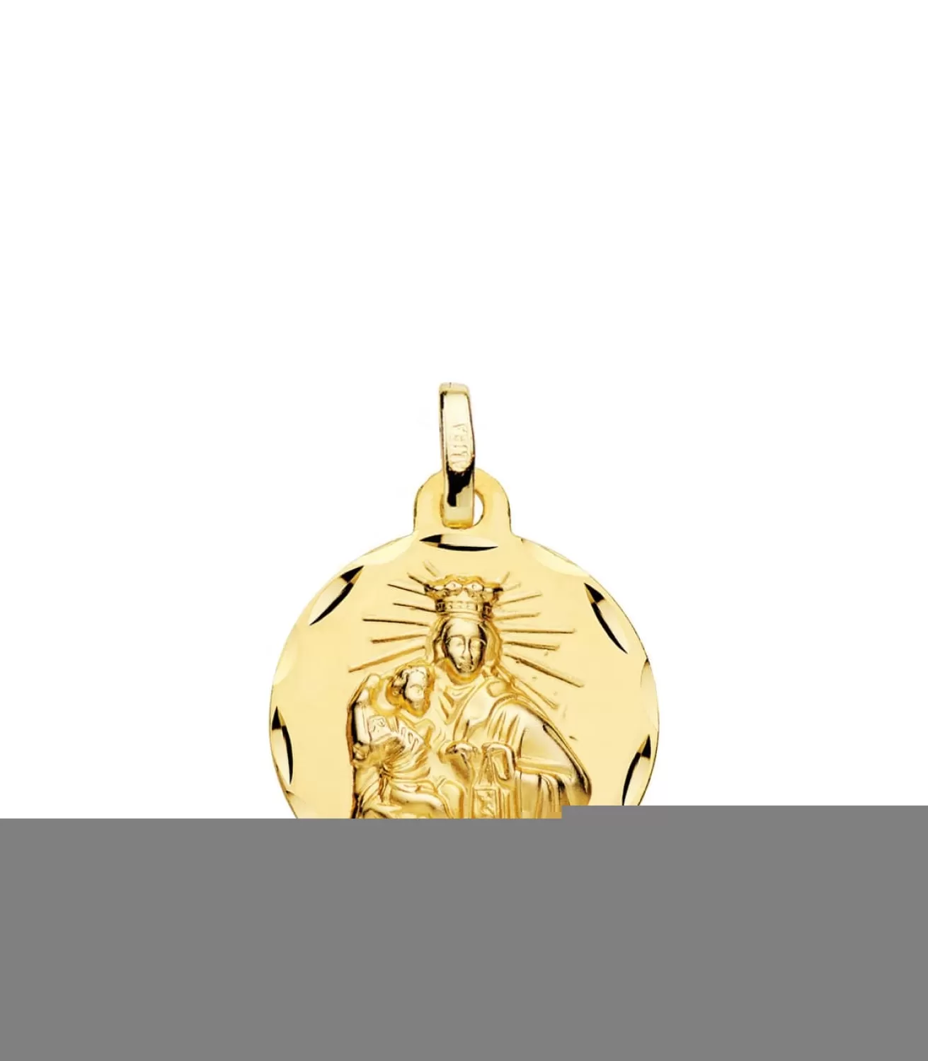 V. Carmen Y C. Jesus Oro 18K Escapulario Tallado 18Mm<Alda Joyeros Fashion