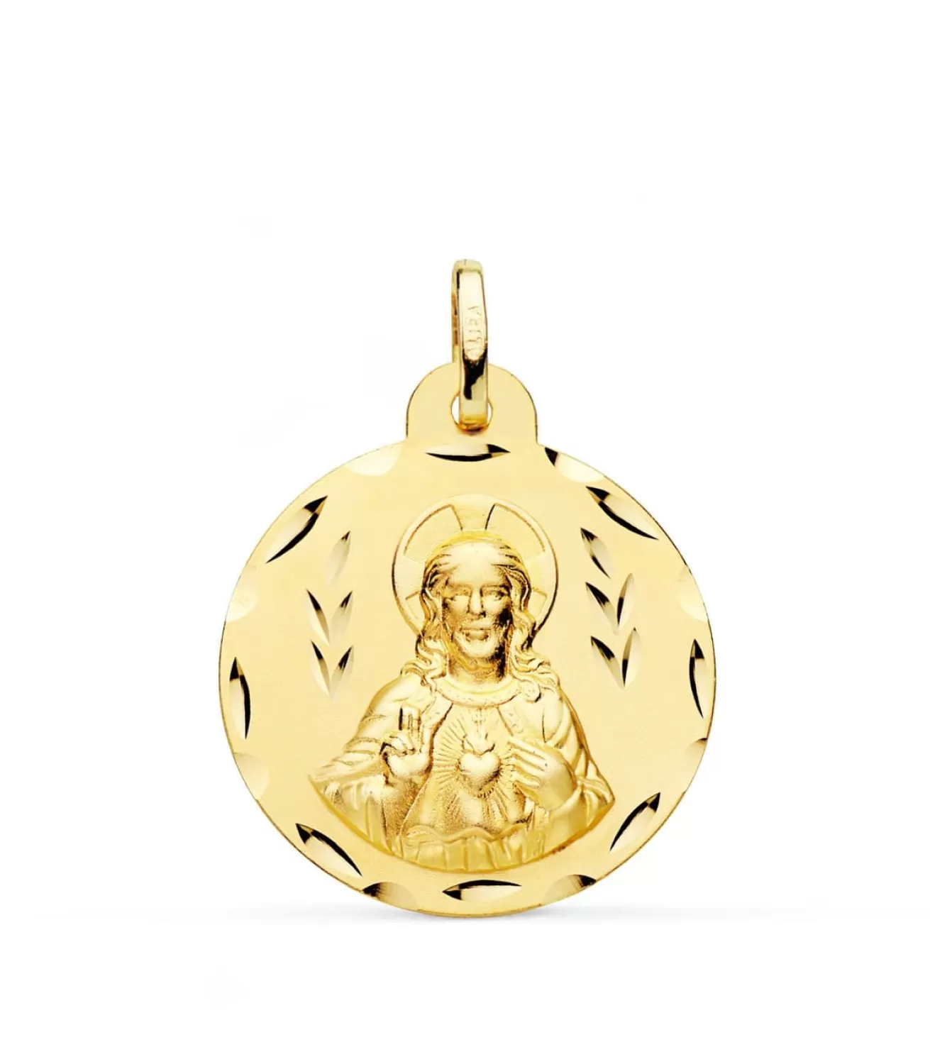 V. Carmen Y C. Jesus Oro 18K Escapulario Tallado 24Mm<Alda Joyeros Online