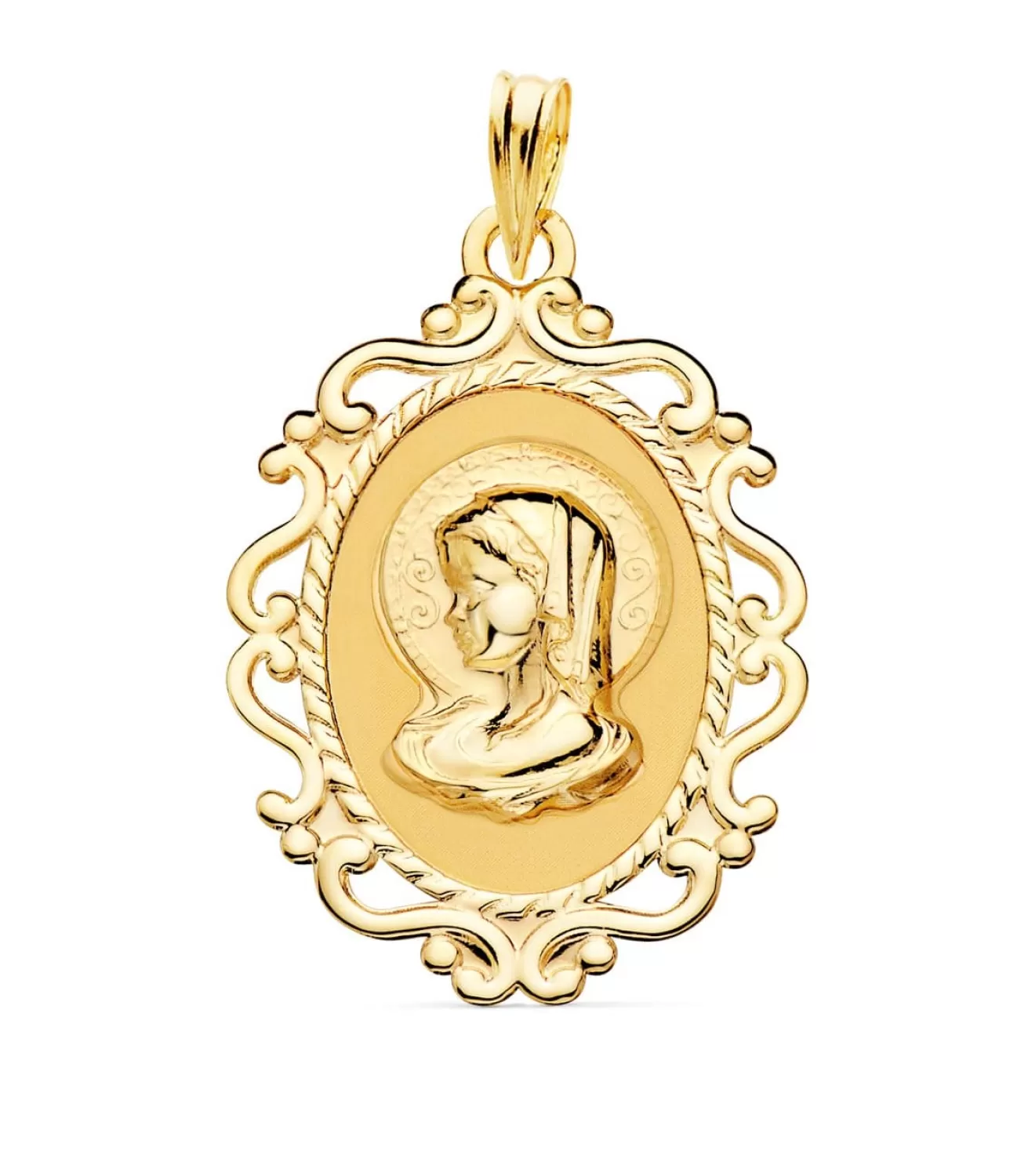 Virgen Niña Cerco Oro Amarillo 18K 31Mm<Alda Joyeros Outlet