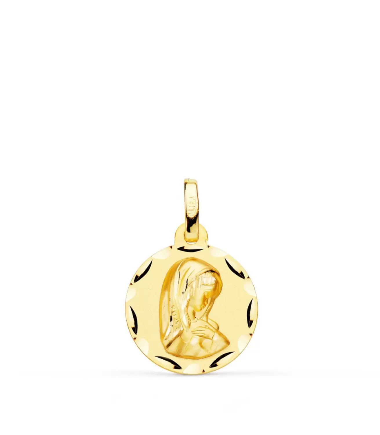 Virgen Niña Tallada Oro Amarillo 18 K 14 Mm<Alda Joyeros Shop