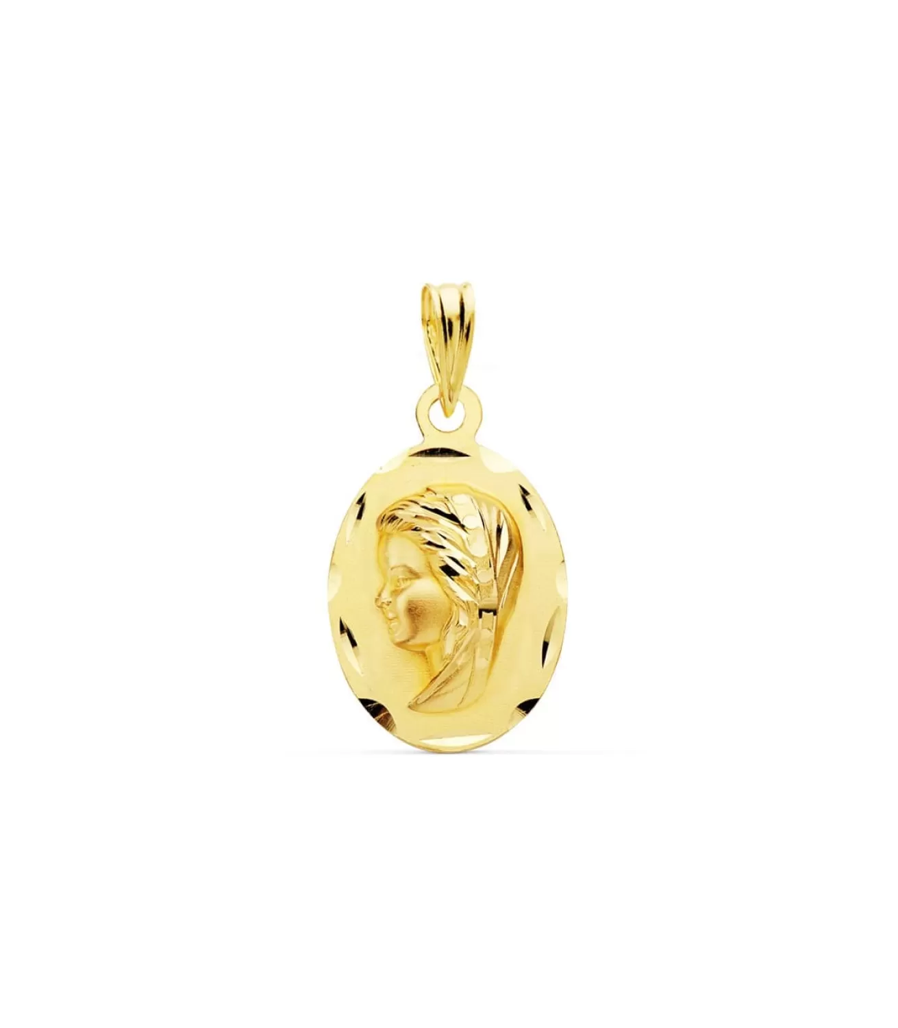 Virgen Niña Tallada Oval 18 Ktes 20 Mm<Alda Joyeros Sale